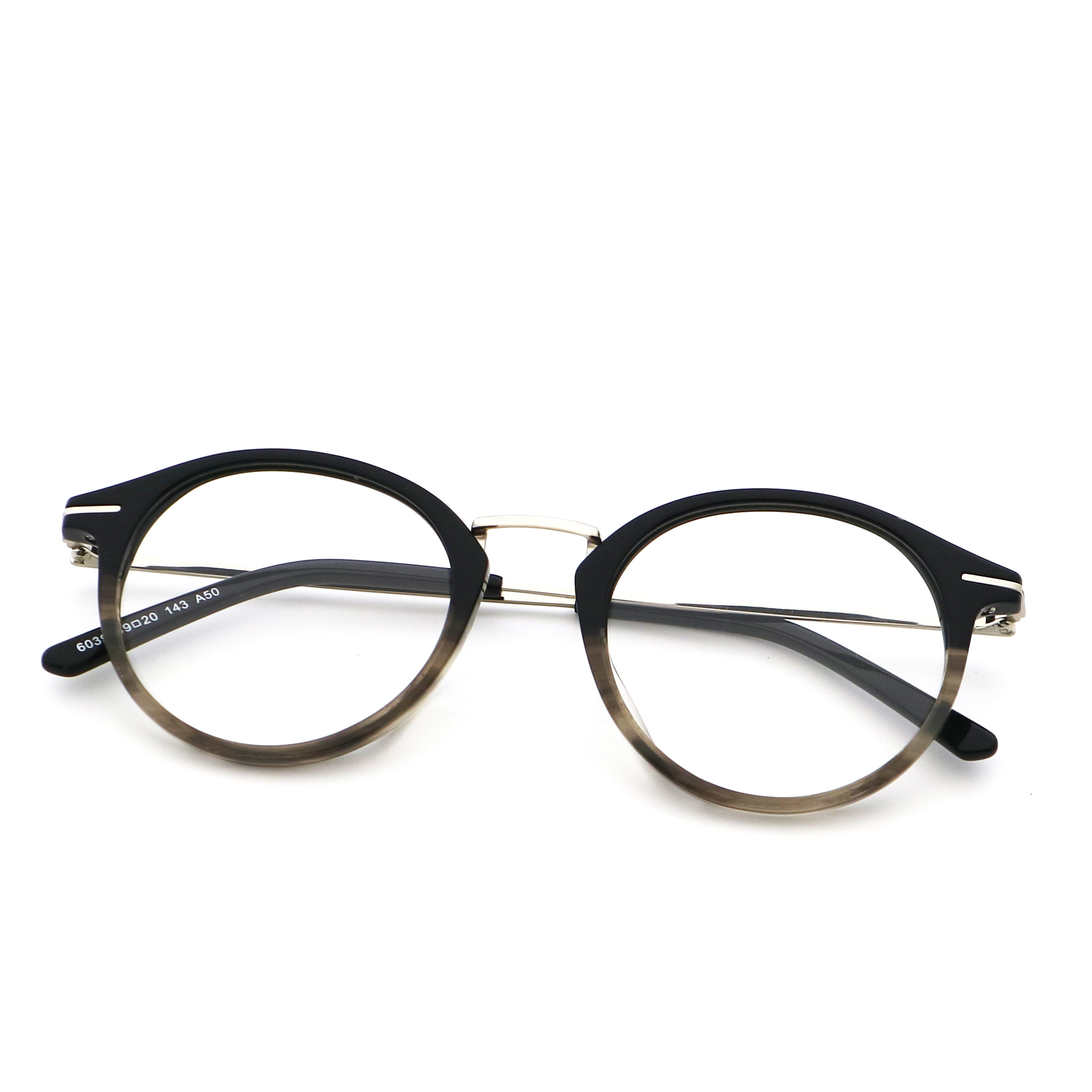 Acetate Glasses Frame Vintage Handmade Polygon Eyeglasses MR 6038