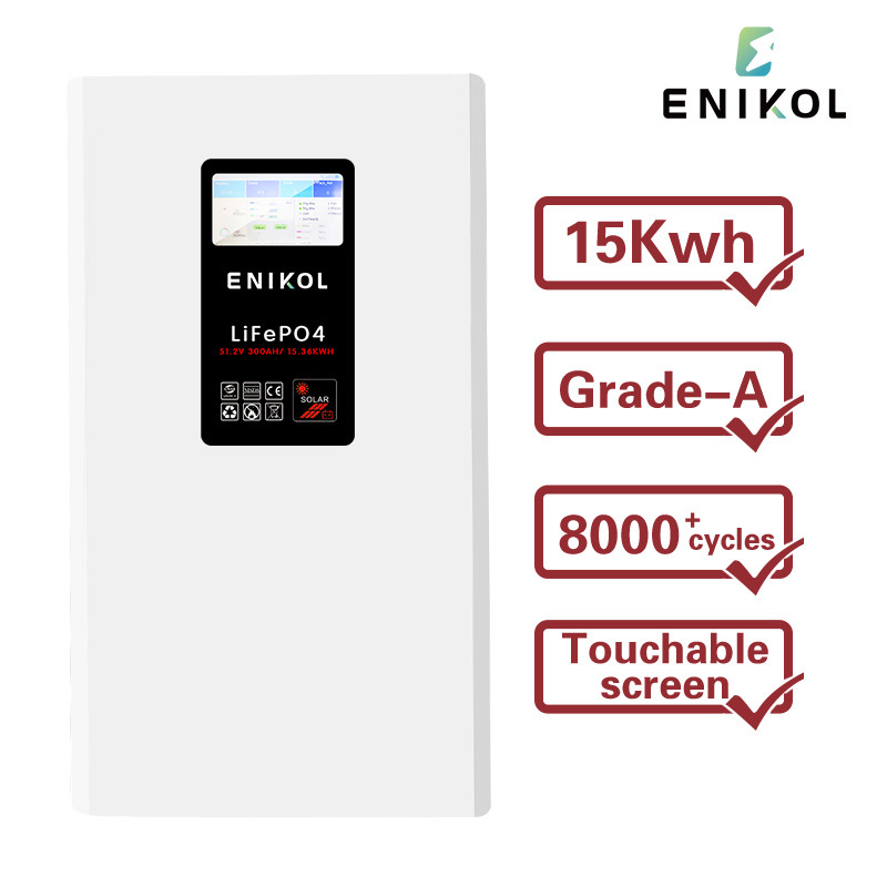 Touchable Screen 15kwh 300ah Wall Mounted Lithium Ion Batteries 51.2V LiFePo4 Battery
