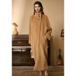 Winter Mongolian Cashmere Overcoat Luxury Ladies Long Alpaca Wool Trench Coat