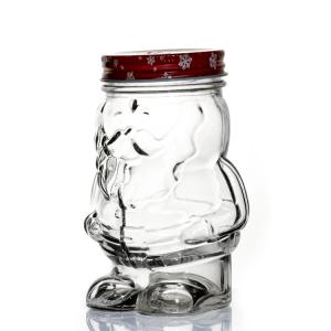 Quality Wholesale 15oz creative personality Santa Claus shape 470ml glass mason jar wholesale