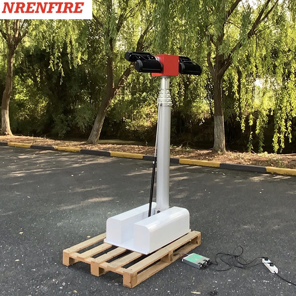 4x120W LED lamps mounted roof mast light 4.5m pneumatic telescopic mast, vehicle roof mount mast light tower
