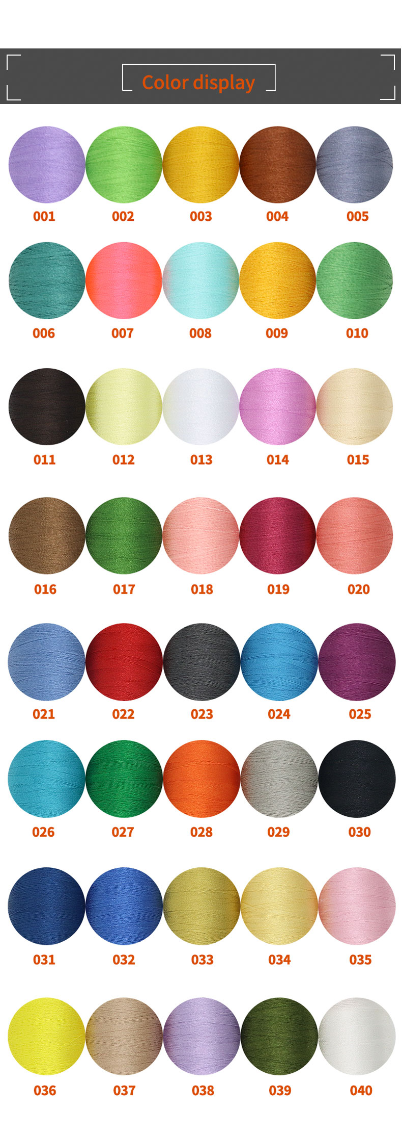 Kangfa Small Cone 1000M 40 Colors 100% Polyester Embroidery Thread Professional Grade