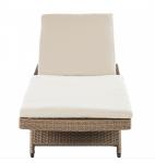 Outdoor PE Rattan Lounge Chair Balcony Seaside Swimming Pool Folding Beach Chair