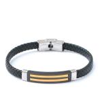 Leather rope bracelet trendy retro leather woven stainless steel men's bracelet