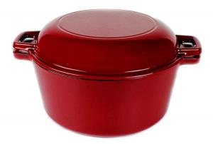 Quality 4.8L Cast Iron Casserole 2 In 1 Cast Iron Dutch Oven with Skillet Lid wholesale