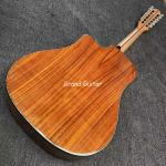 41 Inch Gloss Finishing 12 Strings Flamed Maple Neck Solid KOA Wood Acoustic