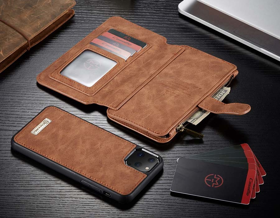 Multifunctional wallet PU leather phone case for 2019 iphoneX, with zipper slots