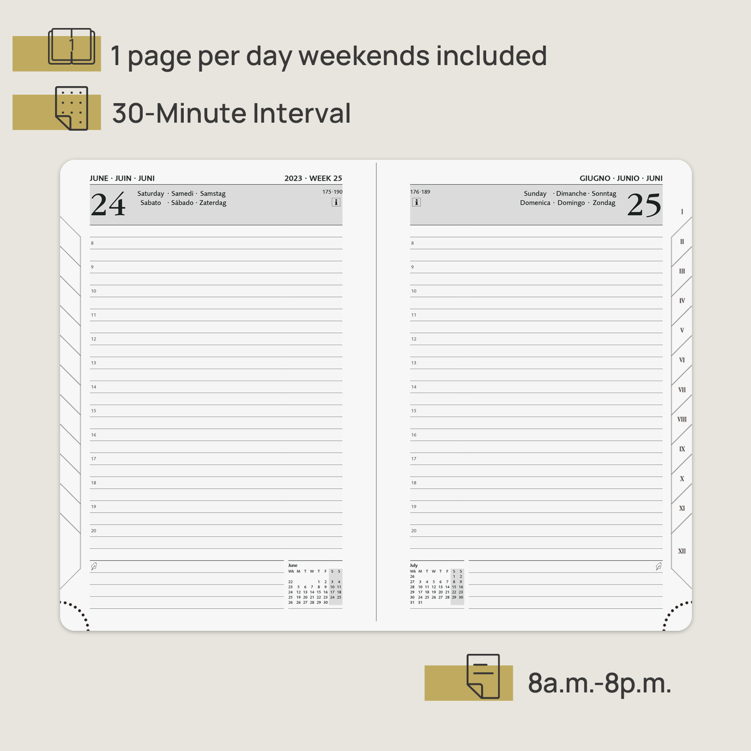 Custom Daily Weekly Schedule Yearly Agenda A5 Hardcover Planner 2023 In Bordeaux