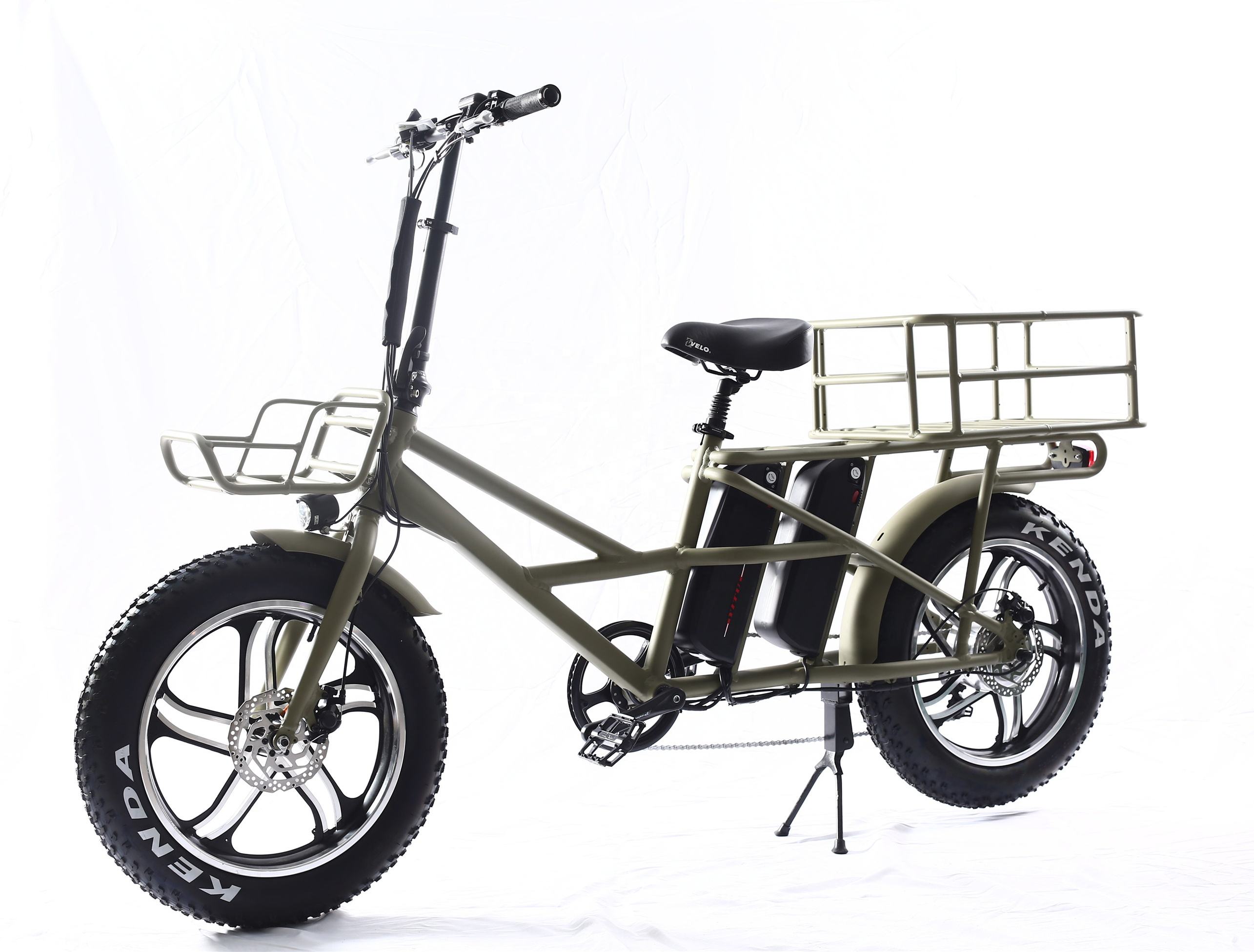 Long Range 48V 500W Electric Cargo Bike With Colorful LCD Display And Tires