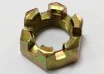 Non Standard Fastener Hexagon Slotted Nut Yellow Zinc Plated For Truck Spare