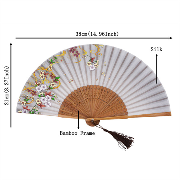 Eco Friendly Classical Small Fabric Bamboo Hand Fan For Business Promotion Customized Pattern
