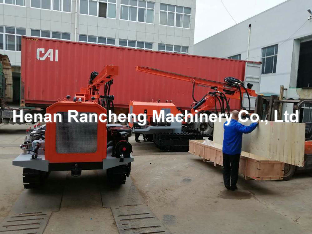 Hydraulic Crawler Engineering Anchor Drilling Rig 60m Depth 76HP Diesel Engine