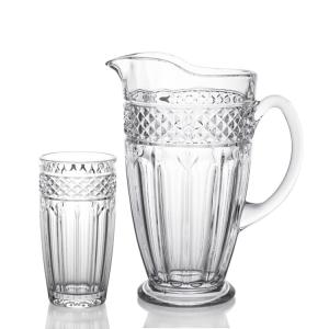Quality 1.4L Machined Made Glass Water Carafe Old Fashion With Hiball Glass wholesale