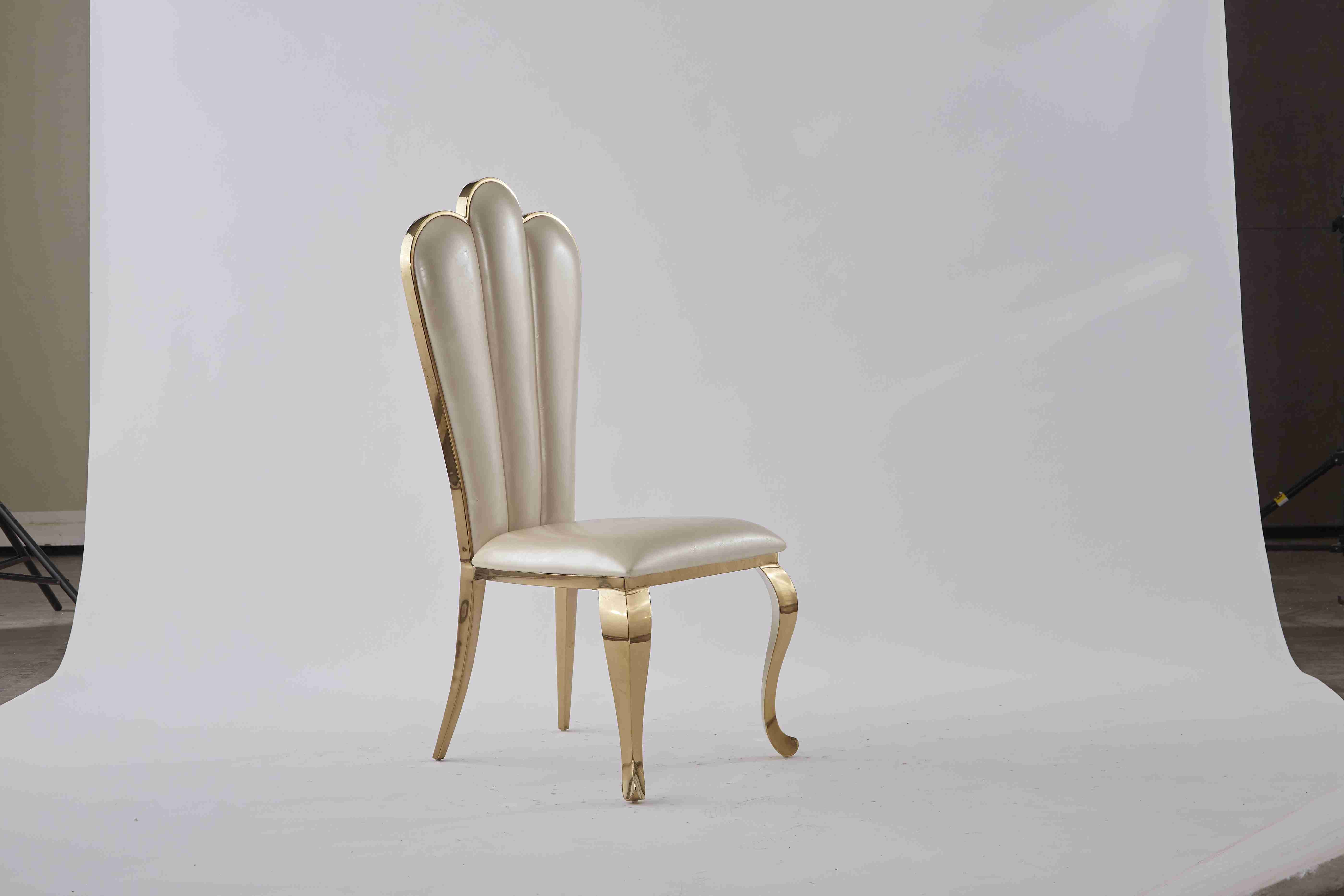 Stainless Steel Event Throne Wedding Banquet Chair Golden With Cushions