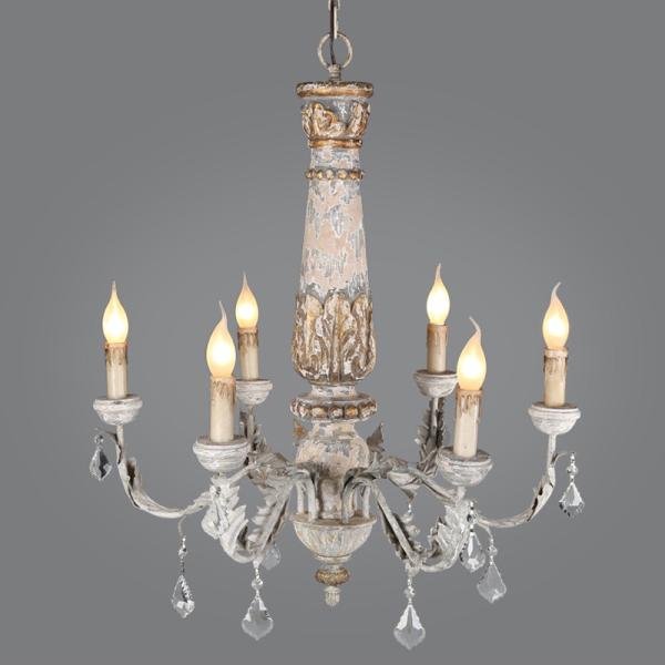 Wooden Iron Chandelier Lighting Vintage Crystal Lustre vintage chandelier(WH-CI
