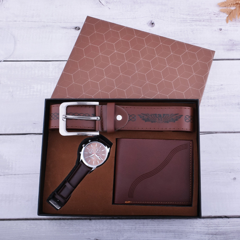 Daily Life Essential Unisex Leather Wallet with Engraved Watch Band and ID Card Holder