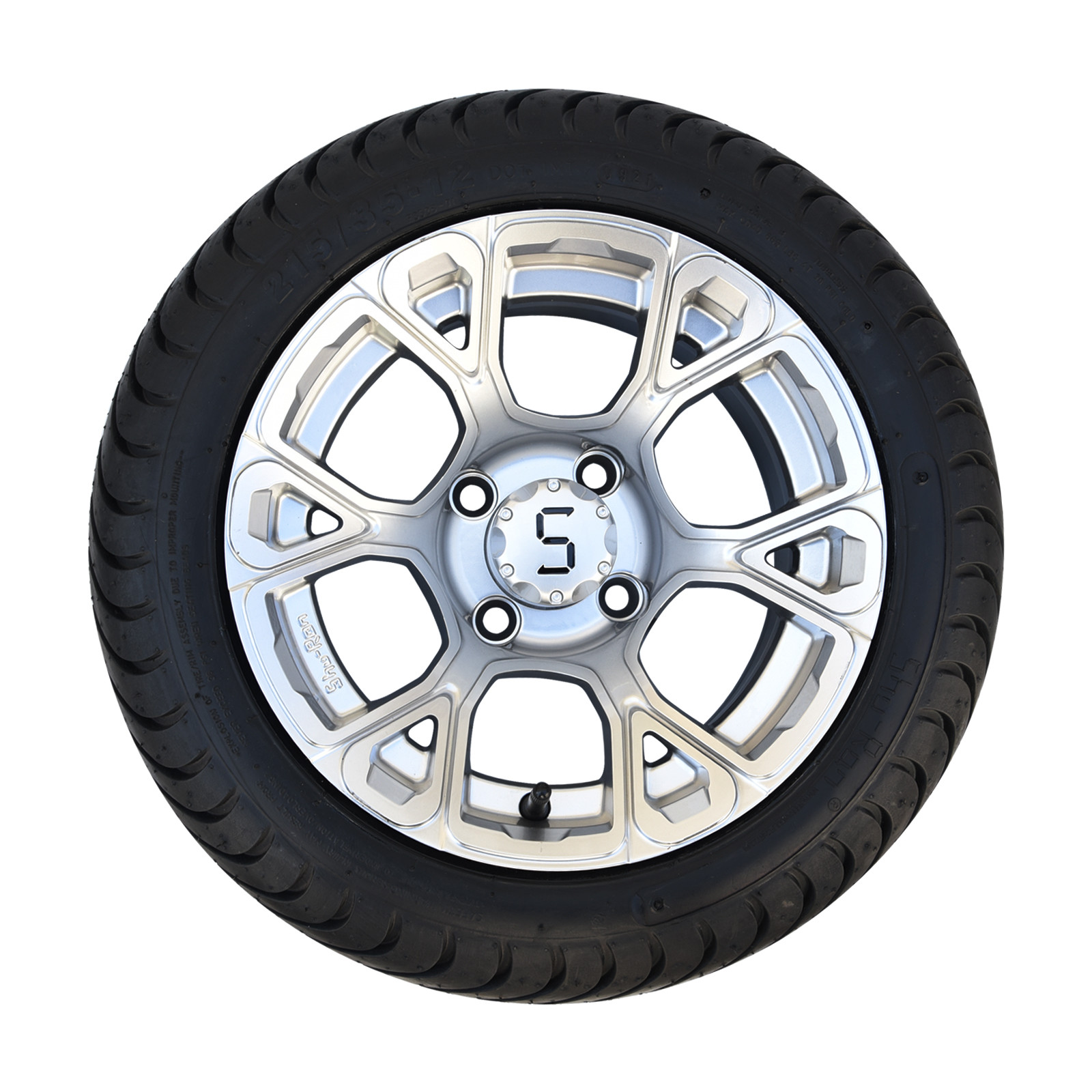 New Exclusive 12'' Golf Cart Wheels And 215/35-12 DOT Street Tyres Combo 101.6 PCD -25 Offset