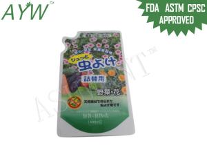 Quality Safety Pesticide Liquid Pouch Refill Packs For Flower , Flexible Green Plastic Bag With Spout wholesale