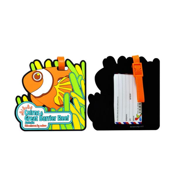 Cute Cartoon Design Soft PVC Rubber Silicone Made 3D Logo Embossed Luggage