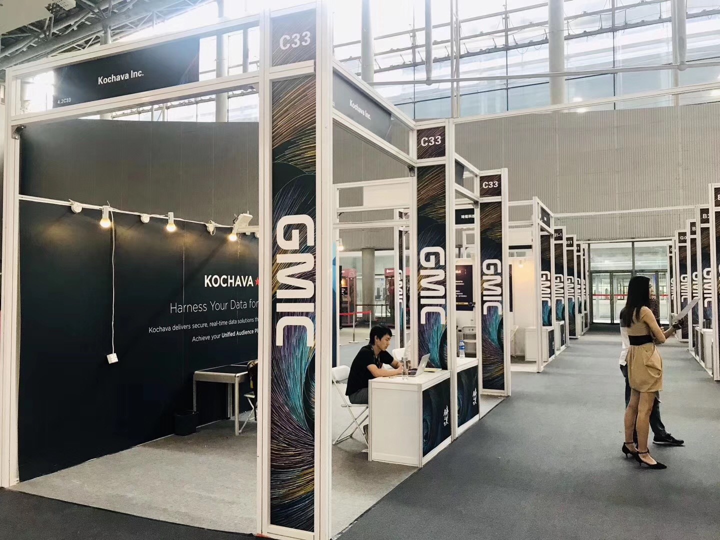 Modular Octanorm Similar Drawing booth with good price, Fabric 3X3m portable exhibition booth for tradeshow in china