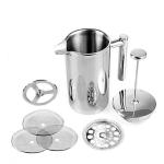 Double Walled Insulated French Press Stainless Steel Coffee Pot