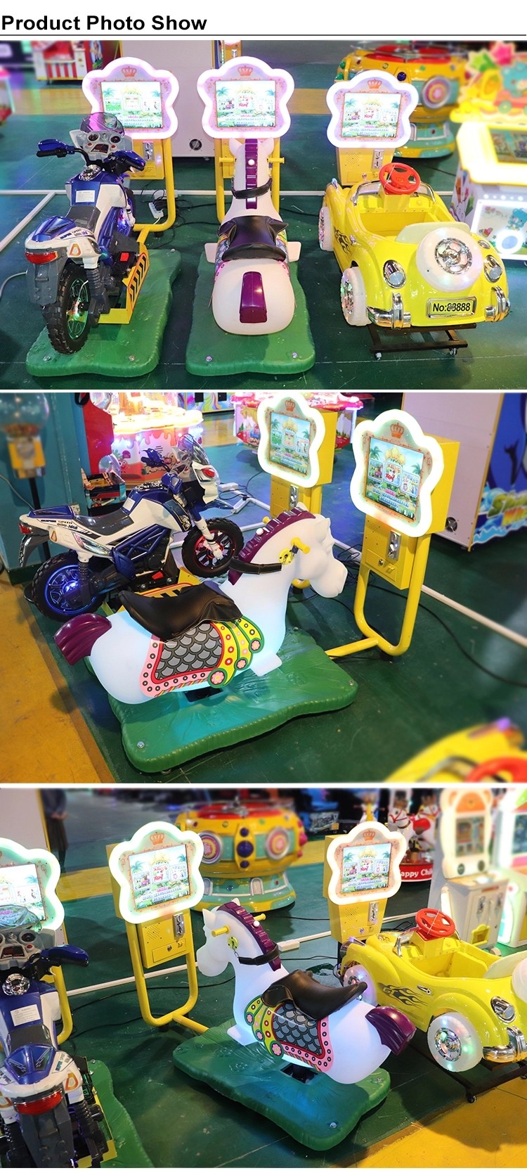 Coin Operated 2 Players Electric Arcade Game Machine / Electronic Gogo Jockey Horse Riding Equipment
