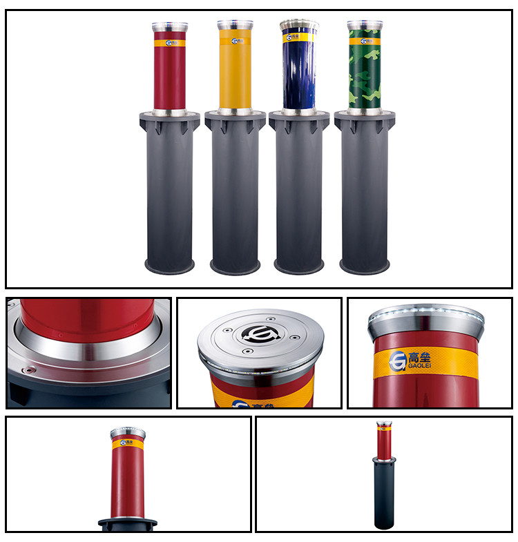 IP67 Electric Driveway Bollards 1500 Time / Day Q345 Automatic Rising