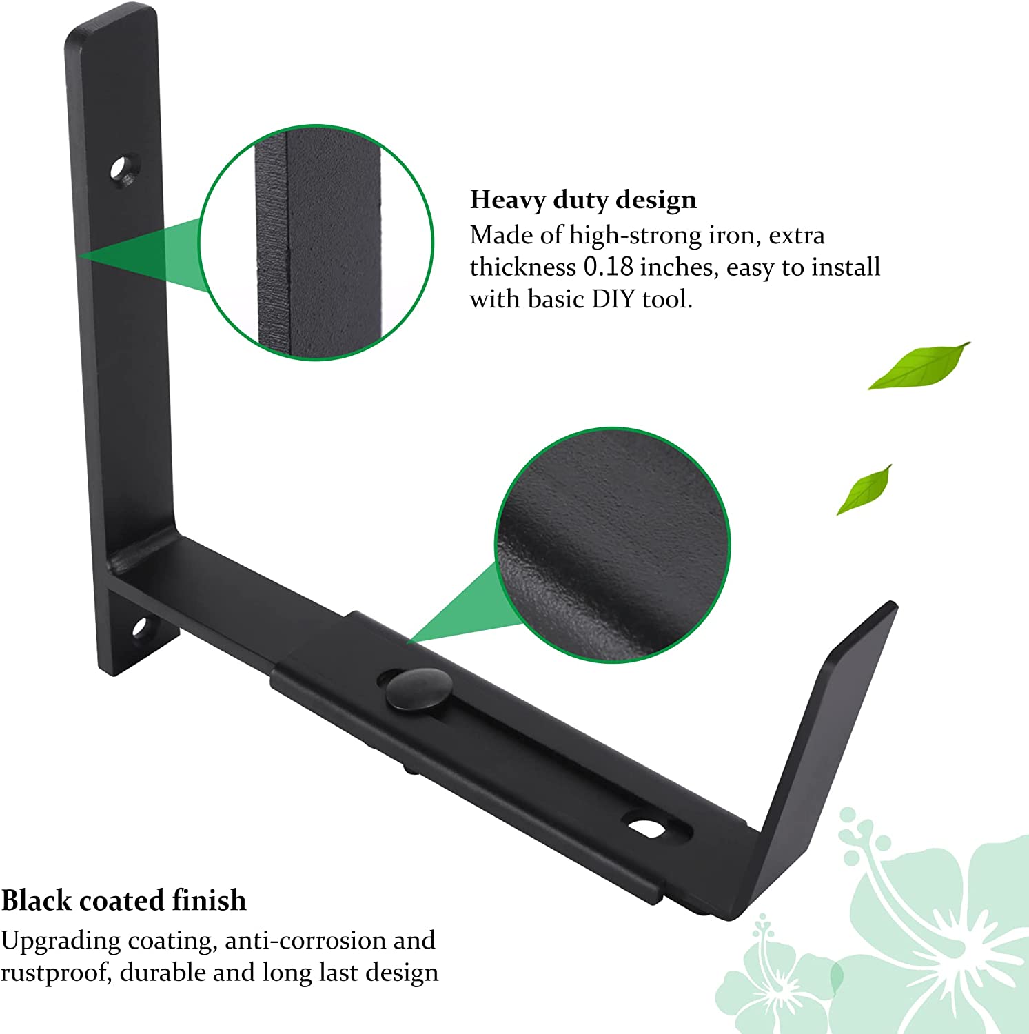 Steel Bracket Window Box Planter with Black Powder Coating and Butterfly Holder Box