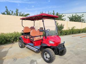 Quality Red 4-Seater Electric Golf Cart with Optional Off-Road Tires Customizable LOGO CE Certification and Two- 1100kg Rated Load wholesale
