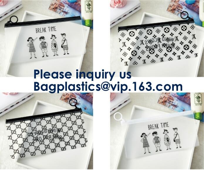 Transparent Pvc Slider Zipper Bag With Blue Side Gusset,Bottom Gusset Cosmetic Pvc Slider Packaging Bag Bagease Bagplast