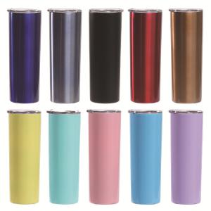 Quality 20 Oz Skinny Sublimation Blanks Stainless Steel Skinny Tumbler With Lid And Straw Double Wall Vacuum Insulated Sublimation Tumblers wholesale