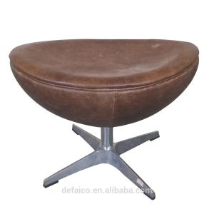 Quality Brown Retro Ottoman Footstool Genuine Leather Bar Stools For Living Room wholesale