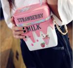 Summer new shoulder bag diagonal female milk box shape straw embroidery female