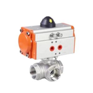 Quality 304/316 Stainless Steel Pneumatic Three-Way Ball Valve for Household Usage at Competitive wholesale