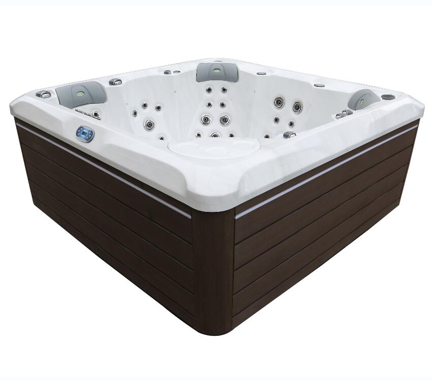5 Person Deluxe Outdoor Hot Tub Spa With Premium Lighting And A Backlit Waterfall