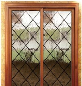 Quality Wrought iron glass panel with 12*12 black steel bar wholesale