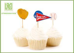 Quality Biodegradable Childrens Cake Toppers Creative Wooden Bamboo Food Skewers wholesale