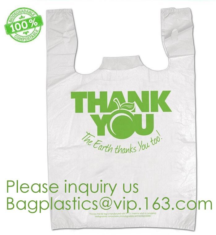 Organic Recycling and compostable bag,Eco friendly Compostable,compostable biobased plastic tshirt bag bagease bagplasti