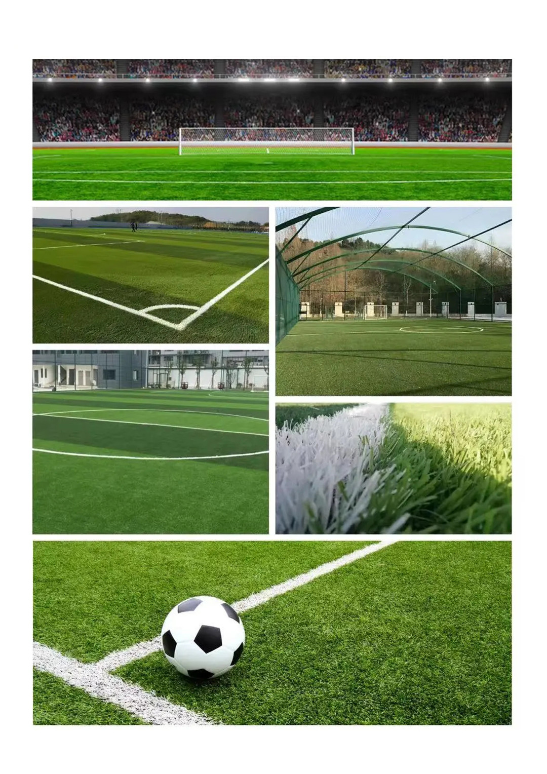 Antistatic Fake Field Football Artificial Grass 50mm Rolls Synthetic 5 / 8 '' For Soccer