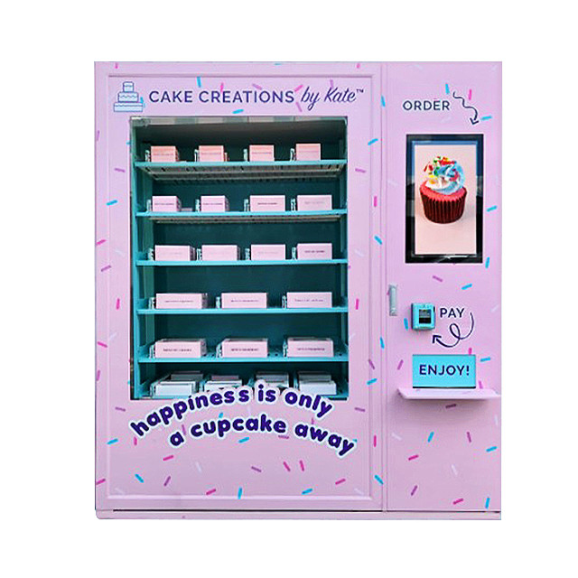 8 Shelves Sprinkles Cupcake Vending Machine With Elevator And Refrigerator