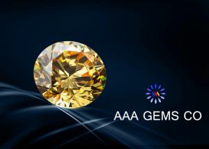 Quality 0.25 Carat 4 MM Yellow Moissanite Diamond For Rings , Earrings wholesale
