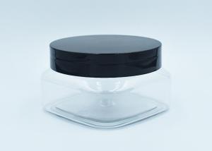 Quality 250ml Square Clear Plastic Face Cream Jars Cosmetic Packaging wholesale