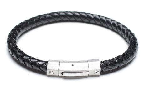 Leather Bracelet, Stainless Steel Clasp, 8 Inches