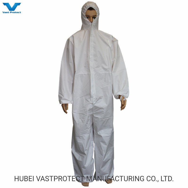 PPE Safety Protective Apparel 50GSM 60GSM 65GSM Tyvek White Disposable Coveralls