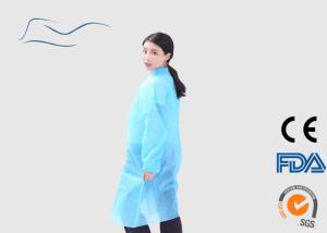 Quality 35G Disposable Non Woven Lab Coat Knitted Cuffs Type L / XL / XXL Size wholesale