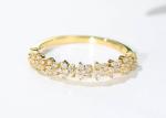 0.54ct Gold Star Diamond Ring , 1.3mm 18k Gold Engagement Ring For Women Girl