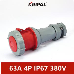 Quality IP67 63A 4 Pole Waterproof Industrial Connector Nickel Plated wholesale