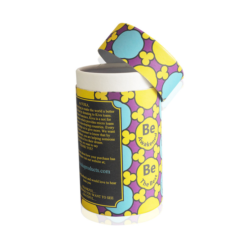 PMS Color Round Paper Tube Packaging BPA Free Spot UV Embossing