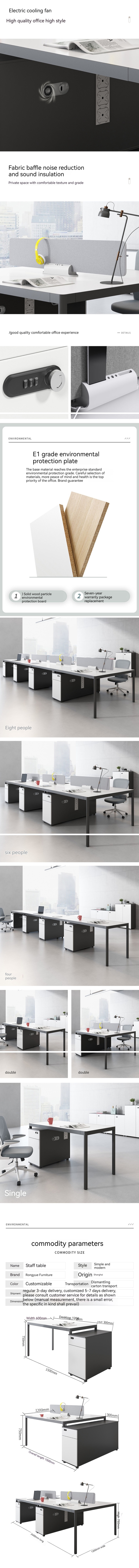 Hotel Office Workstation Modern Simple Wooden High Grade Desk with Filing Cabinet