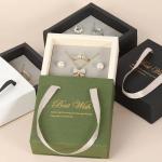Eco Friendly 10x10x3.5 Cardboard Gift Packaging Box Necklace And Earring Gift